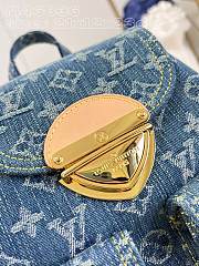 Louis Vuitton LV Backpack Blue Denim 21x12x23cm - 5