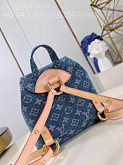 Louis Vuitton LV Backpack Blue Denim 21x12x23cm - 4