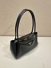 Prada Medium Leather Handbag Black 28x16x10cm - 4
