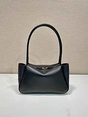 Prada Medium Leather Handbag Black 28x16x10cm - 3