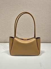 Prada Medium Leather Handbag Tan 28x16x10cm - 4