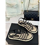 Chanel Sandals Lambskin Black - 1