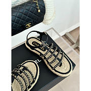 Chanel Sandals Lambskin Black - 5