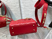 Dior Small Lady Bag Red and Red Hardware 20cm - 4