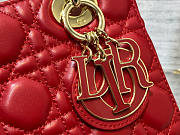 Dior Small Lady Bag Red and Red Hardware 20cm - 2