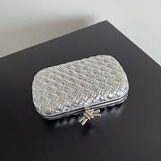 Bottega Veneta Knot Minaudiere Silver 20x12x5.5cm - 3