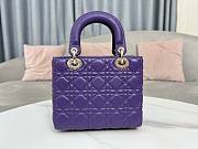 Dior Small Lady Bag Purple 20cm - 3