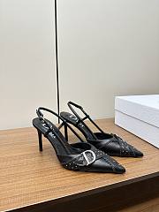 Dior Pointed Toe Slingback Mules Black 10cm - 1