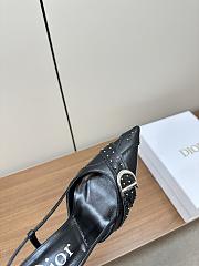 Dior Pointed Toe Slingback Mules Black 10cm - 3