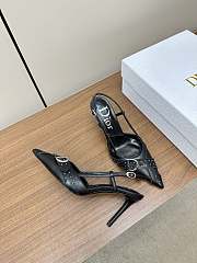 Dior Pointed Toe Slingback Mules Black 10cm - 4