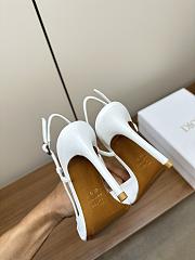 Dior Pointed Toe Slingback Mules White 10cm - 5