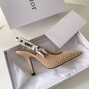 Dior J’adior Slingback Pump Beige Fabric 9.5cm - 3