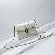 Bvlgari Serpenti Leather Crossbody Bag White 20x14x4.5cm - 1