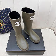 Chanel Rubber Rain Boots Dark Beige - 2