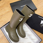 Chanel Rubber Rain Boots Dark Beige - 5