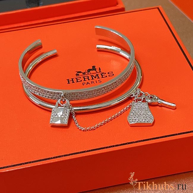 Hermes Kelly White Gold Bracelet - 1