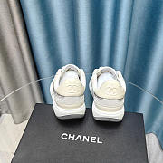 Chanel CC 23C Silver Grey Crystals CC Logo Suede Sneakers - 4