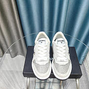 Chanel CC 23C Silver Grey Crystals CC Logo Suede Sneakers - 2