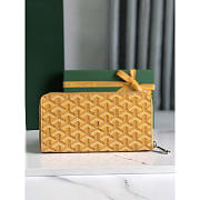 Goyard Goyardine Matignon Zip Around GM Wallet Yellow 20x11x2.3cm - 5