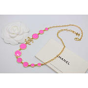 Chanel Necklace Metal Gold Black And Pink - 1