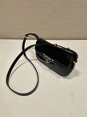 Prada Patent Leather Shoulder Bag Black 20x10x4cm - 3