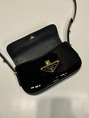 Prada Patent Leather Shoulder Bag Black 20x10x4cm - 4