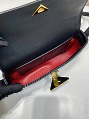 Prada Patent Leather Shoulder Bag Black 20x10x4cm - 5