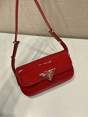 Prada Patent Leather Shoulder Bag Red 20x10x4cm - 4