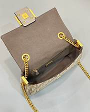 Fendi Baguette Chain Midi Dove Gray Gold 24x7x13cm - 4