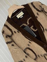 Gucci Reversible GG Mohair Wool Cardigan Beige Brown - 4