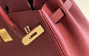 Hermes Birkin Wine Red Togo Gold Hardware - 6