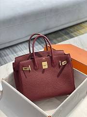 Hermes Birkin Wine Red Togo Gold Hardware - 3