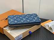 Louis Vuitton LV Zippy Wallet Denim Blue 19.5 x 10.5 x 2.5 cm - 6