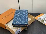 Louis Vuitton LV Zippy Wallet Denim Blue 19.5 x 10.5 x 2.5 cm - 3