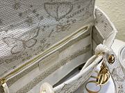 Dior Medium Lady D-Lite Bag Gold-Tone and White Butterfly 24 x 20 x 11 cm - 3