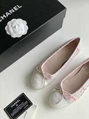 Chanel Ballerina Flat Pink White - 3