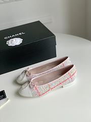 Chanel Ballerina Flat Pink White - 6
