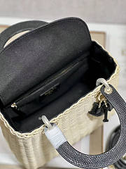 Dior Lady Bag Black Wicker 24cm - 5