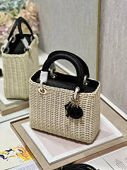 Dior Lady Bag Black Wicker 24cm - 4