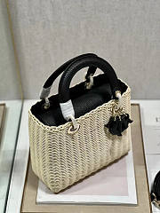 Dior Lady Bag Black Wicker 24cm - 3