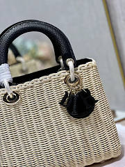 Dior Lady Bag Black Wicker 24cm - 2