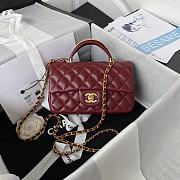 Chanel Small Top Handle Lambskin Red Wine Gold HW 20x12x6cm - 1