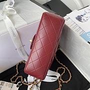 Chanel Small Top Handle Lambskin Red Wine Gold HW 20x12x6cm - 4