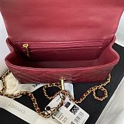 Chanel Small Top Handle Lambskin Red Wine Gold HW 20x12x6cm - 3