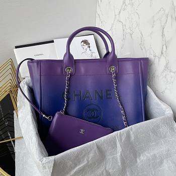 Chanel Shopping Bag Shaded Purple Blue Dark Blue 34cm