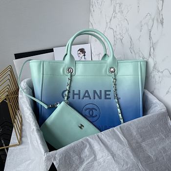 Chanel Shopping Bag Shaded Turquoise & Blue 34cm