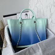 Chanel Shopping Bag Shaded Turquoise & Blue 34cm - 4