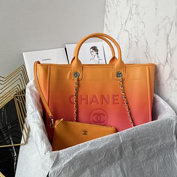 Chanel Shopping Bag Shaded Orange Coral & Pink 34cm