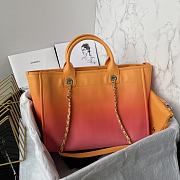 Chanel Shopping Bag Shaded Orange Coral & Pink 34cm - 3