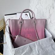 Chanel Shopping Bag Shaded Light Purple Pink Coral 34cm - 1